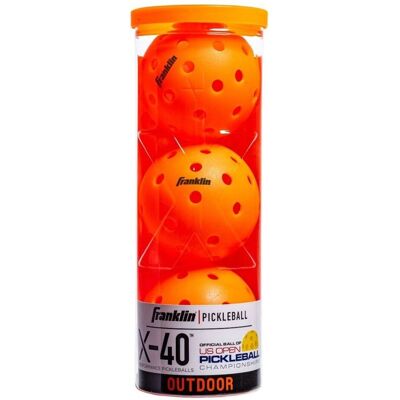 Franklin X-40 Pickleball Balls (Pack of 3) in Red Red Franklin X-40 Pickleball Balls (Pack of 3) in Red Red