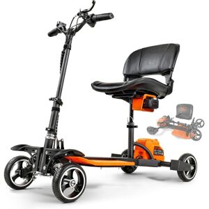 Superhandy 4-Wheels Lightweight Foldable Mobility Scooter 330lbs Capacity in Black Black Superhandy 4-Wheels Lightweight Foldable Mobility Scooter 330lbs Capacity in Black Black
