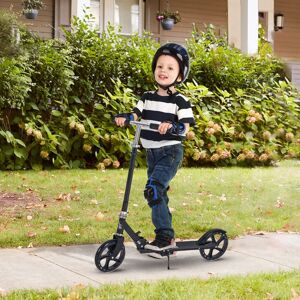 HOMCOM Kids Scooter Height Adjustable Foldable Design Teens Ride On Toy, Black Black HOMCOM Kids Scooter Height Adjustable Foldable Design Teens Ride On Toy, Black Black