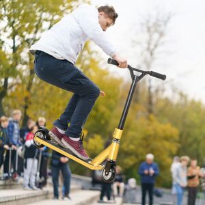 HOMCOM Stunt Scooter Entry Level Tricks Scooter for 14+ Beginners in Gold Gold HOMCOM Stunt Scooter Entry Level Tricks Scooter for 14+ Beginners in Gold Gold