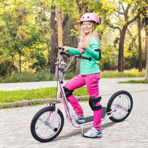 HOMCOM Teen Push Scooter Kids Children Stunt Scooter 16 Inches Wheels Adjustable in Pink Pink HOMCOM Teen Push Scooter Kids Children Stunt Scooter 16 Inches Wheels Adjustable in Pink Pink
