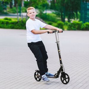 HOMCOM Foldable Kids Toddler Scooter with Adjustable Height, Brake, Big Wheels - Black Black HOMCOM Foldable Kids Toddler Scooter with Adjustable Height, Brake, Big Wheels - Black Black