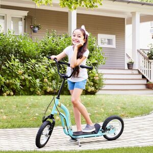 HOMCOM Kids Stunt Scooter with 12" Rubber Tyres, Adjustable Handlebar in Blue Blue HOMCOM Kids Stunt Scooter with 12" Rubber Tyres, Adjustable Handlebar in Blue Blue