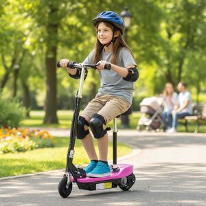 HOMCOM Foldable Powered Scooter with Adjustable Seat & Brake in Pink Pink HOMCOM Foldable Powered Scooter with Adjustable Seat & Brake in Pink Pink