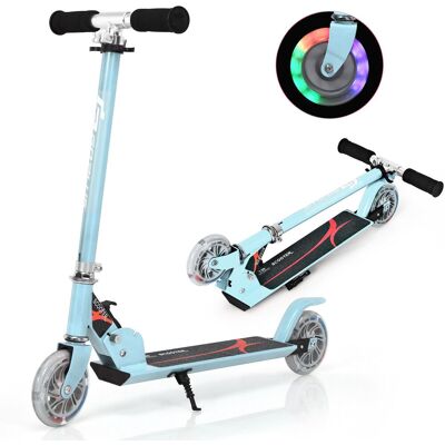 Costway Foldable Aluminum Commute Scooter w/ LED Wheels Adjustable Handlebar in Navy Navy Costway Foldable Aluminum Commute Scooter w/ LED Wheels Adjustable Handlebar in Navy Navy