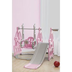 Living and Home Pink 3-in-1 Kids Swing & Slide Set - Children Playset Living and Home Pink 3-in-1 Kids Swing & Slide Set - Children Playset