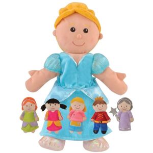 Fiesta Crafts Cinderella Hand & Finger Puppet Set with 5 Finger Puppets Multicolor Fiesta Crafts Cinderella Hand & Finger Puppet Set with 5 Finger Puppets Multicolor
