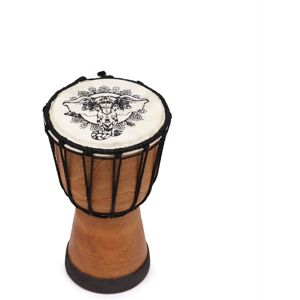KDMD Elephant Wide Top Djembe Drum - 20cm in Brown Brown KDMD Elephant Wide Top Djembe Drum - 20cm in Brown Brown
