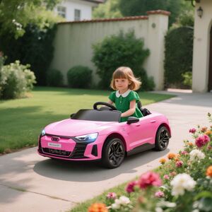 HOMCOM Audi RS e-tron GT Licensed 12V Kids Electric Ride on W/ Remote, Pink Pink HOMCOM Audi RS e-tron GT Licensed 12V Kids Electric Ride on W/ Remote, Pink Pink