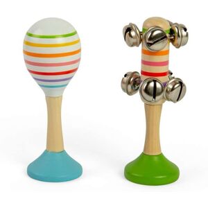 Bigjigs Toys Musical Shaker Set - 2pcs Wooden Rainbow Maraca & Bell Stick Multicolor Bigjigs Toys Musical Shaker Set - 2pcs Wooden Rainbow Maraca & Bell Stick Multicolor