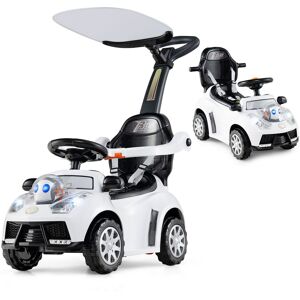 Costway 3 in 1 Ride on Push Car Licensed Land Rover Discovery Ride on Toy in White White Costway 3 in 1 Ride on Push Car Licensed Land Rover Discovery Ride on Toy in White White