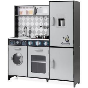 Costway Pretend Play Kitchen Kids Wooden Toy Set Kitchen Accessory Playset in Grey Grey Costway Pretend Play Kitchen Kids Wooden Toy Set Kitchen Accessory Playset in Grey Grey