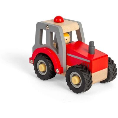 Bigjigs Toys Mini Red Tractor Wooden Farm Vehicle Red Bigjigs Toys Mini Red Tractor Wooden Farm Vehicle Red