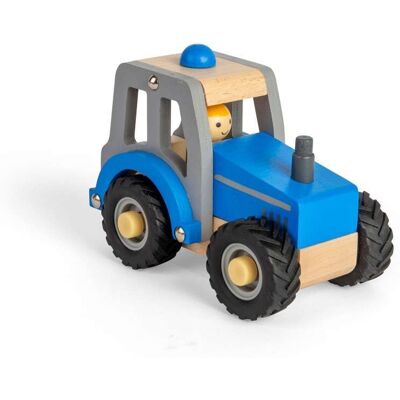 Bigjigs Toys Mini Blue Wooden Tractor Blue Bigjigs Toys Mini Blue Wooden Tractor Blue