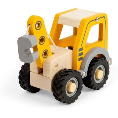 Bigjigs Toys Mini Yellow Crane Truck Yellow Bigjigs Toys Mini Yellow Crane Truck Yellow
