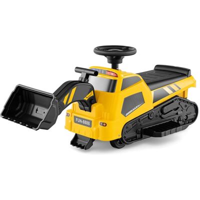 Costway 3-in-1 Ride on Tractor Electric Toy Excavator Bulldozer Road Roller in Yellow Yellow Costway 3-in-1 Ride on Tractor Electric Toy Excavator Bulldozer Road Roller in Yellow Yellow