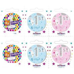 Apac 1st Birthday Badge (Pack of 6) Multicolor Apac 1st Birthday Badge (Pack of 6) Multicolor