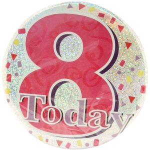 Kaleidoscope Jumbo 8th Birthday Badge in Red Red Kaleidoscope Jumbo 8th Birthday Badge in Red Red