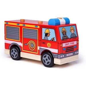 Bigjigs Toys Stacking Fire Engine Toy in Red Red Bigjigs Toys Stacking Fire Engine Toy in Red Red