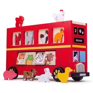 Bigjigs Toys Shape Sorter Bus Toy in Red Red Bigjigs Toys Shape Sorter Bus Toy in Red Red