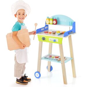 Gymax Pretend Barbecue Grill Play Set Toy BBQ Grill Set With Wooden Grilling Tools Multicolor Gymax Pretend Barbecue Grill Play Set Toy BBQ Grill Set With Wooden Grilling Tools Multicolor