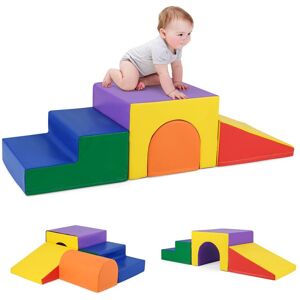 Gymax 4-Piece Baby Climb & Crawl Foam Structures Block Play Set Multicolor Gymax 4-Piece Baby Climb & Crawl Foam Structures Block Play Set Multicolor