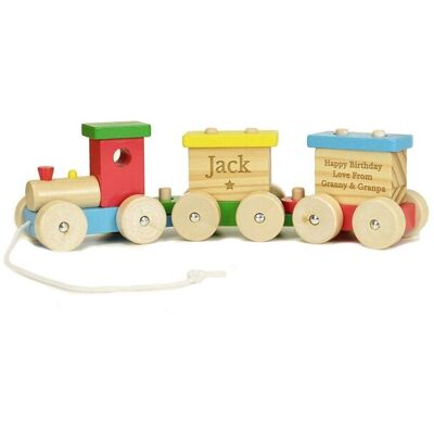 Personalised Memento Company Personalised Wooden Toy Train Multicolor Personalised Memento Company Personalised Wooden Toy Train Multicolor