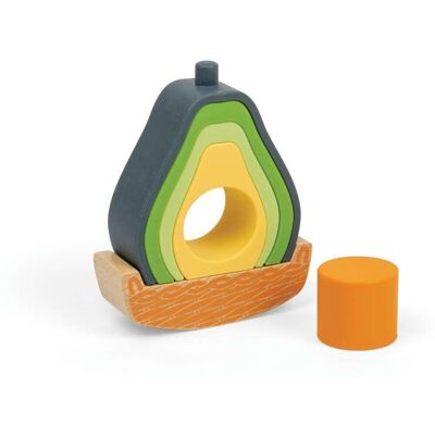 Bigjigs Toys Rocking Avocado - 6 Piece Silicone Stacking Toy in Green Green Bigjigs Toys Rocking Avocado - 6 Piece Silicone Stacking Toy in Green Green