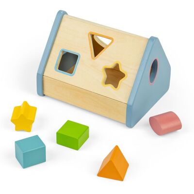 Bigjigs Wooden Shape Sorter House, 5 pcs, Multi colors - Shape Sorting Toy Bigjigs Wooden Shape Sorter House, 5 pcs, Multi colors - Shape Sorting Toy