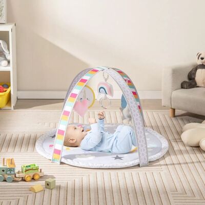 Costway Baby Play Mat 7-in-1 Tummy Time Infant Toddler Activit Mat w/ 5 Detachable Toys Multicolor Costway Baby Play Mat 7-in-1 Tummy Time Infant Toddler Activit Mat w/ 5 Detachable Toys Multicolor