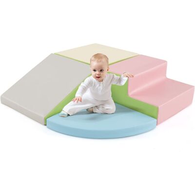 Costway Baby Climb & Crawl Foam Block Play Set 4-Piece Kids Soft Toy Set-Pink Multicolor Costway Baby Climb & Crawl Foam Block Play Set 4-Piece Kids Soft Toy Set-Pink Multicolor
