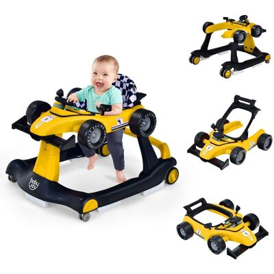 Gymax Folding Baby Walker Activity Center With Adjustable Height Light Music in Yellow Yellow Gymax Folding Baby Walker Activity Center With Adjustable Height Light Music in Yellow Yellow