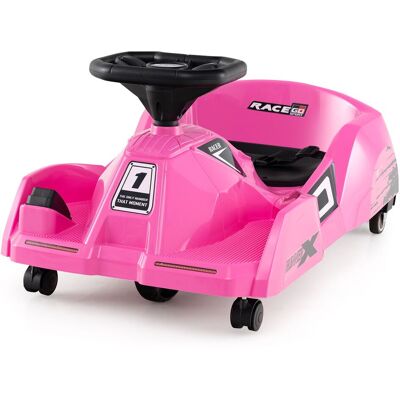 Costway Electric Cleaning Go Kart 12V Ride on Race Car w/ Detachable Mop in Pink Pink Costway Electric Cleaning Go Kart 12V Ride on Race Car w/ Detachable Mop in Pink Pink