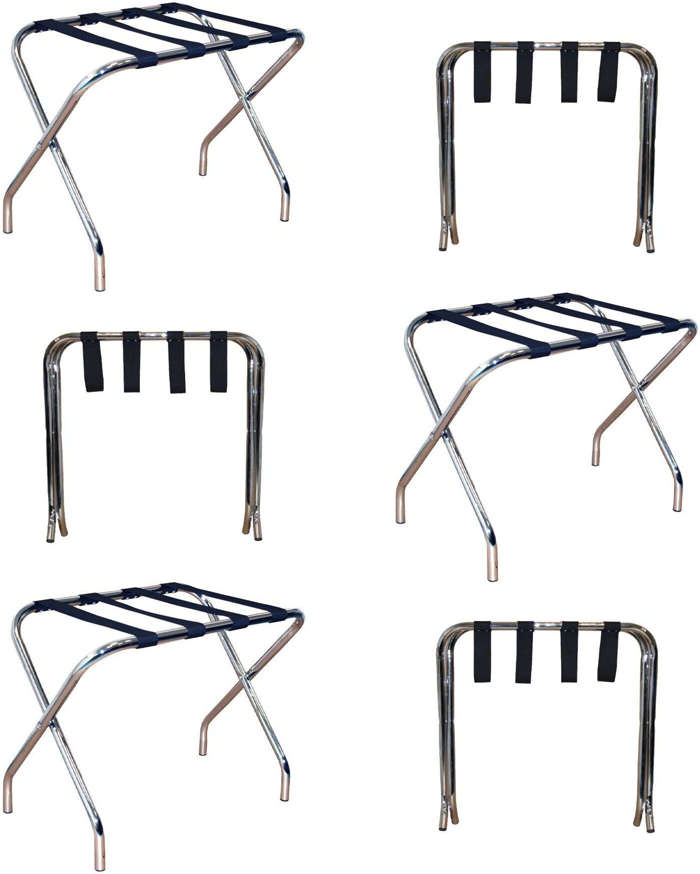 Harbour Housewares Folding Metal Luggage Racks Pack of 6