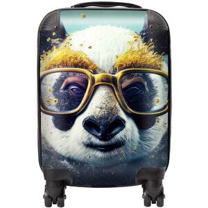 Warren Reed - Designer Panda With Golden Glasses Splashart Suitcase in Yellow Size: Large Yellow Large Warren Reed - Designer Panda With Golden Glasses Splashart Suitcase in Yellow Size: Large Yellow Large