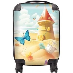 Warren Reed - Designer Butterflies On A Beach Holiday Suitcase in Yellow Size: Mini Cabin Yellow Mini Cabin Warren Reed - Designer Butterflies On A Beach Holiday Suitcase in Yellow Size: Mini Cabin Yellow Mini Cabin