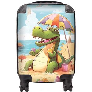 Warren Reed - Designer A Crocodile On A Beach Holiday Suitcase in Yellow Size: Large Yellow Large Warren Reed - Designer A Crocodile On A Beach Holiday Suitcase in Yellow Size: Large Yellow Large