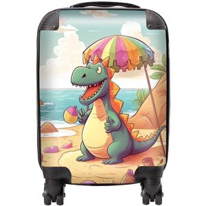 Warren Reed - Designer Dragon On A Beach Holiday Suitcase in Yellow Size: Medium Yellow Medium Warren Reed - Designer Dragon On A Beach Holiday Suitcase in Yellow Size: Medium Yellow Medium