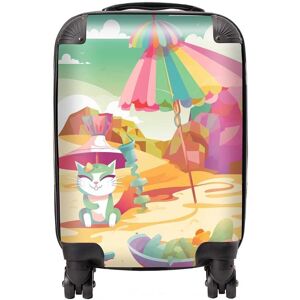 Warren Reed - Designer Kitten On A Beach Holiday Suitcase in Yellow Size: Mini Cabin Yellow Mini Cabin Warren Reed - Designer Kitten On A Beach Holiday Suitcase in Yellow Size: Mini Cabin Yellow Mini Cabin