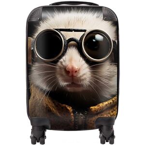 Warren Reed - Designer Realistic Doormouse with Glasses Suitcase in White Size: Cabin White Cabin Warren Reed - Designer Realistic Doormouse with Glasses Suitcase in White Size: Cabin White Cabin