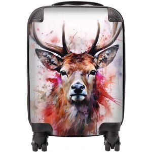 Warren Reed - Designer Watercolour Splashart Stag Face Suitcase in Brown Size: Medium Brown Medium Warren Reed - Designer Watercolour Splashart Stag Face Suitcase in Brown Size: Medium Brown Medium