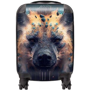 Warren Reed - Designer Hyena Face Splashart Dark Background Suitcase in Brown Size: Cabin Brown Cabin Warren Reed - Designer Hyena Face Splashart Dark Background Suitcase in Brown Size: Cabin Brown Cabin