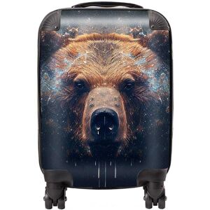 Warren Reed - Designer Brown Bear Face Splashart Suitcase Size: Cabin Brown Cabin Warren Reed - Designer Brown Bear Face Splashart Suitcase Size: Cabin Brown Cabin