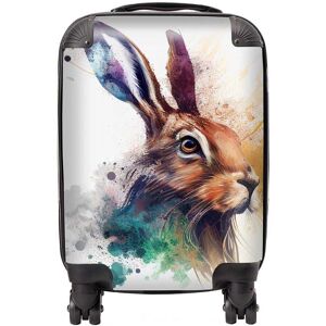 Warren Reed - Designer Hare Close Up Splashart Suitcase in Brown Size: Large Brown Large Warren Reed - Designer Hare Close Up Splashart Suitcase in Brown Size: Large Brown Large