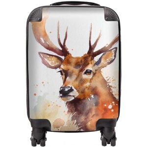 Warren Reed - Designer Majestic Stag Watercolour Suitcase in Brown Size: Large Brown Large Warren Reed - Designer Majestic Stag Watercolour Suitcase in Brown Size: Large Brown Large