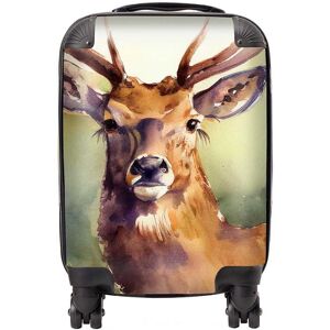 Warren Reed - Designer Splendid Stag Watercolour Suitcase in Brown Size: Medium Brown Medium Warren Reed - Designer Splendid Stag Watercolour Suitcase in Brown Size: Medium Brown Medium