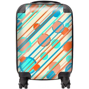 Warren Reed - Designer Retro Stripes & Circles Suitcase in Blue Size: Medium Blue Medium Warren Reed - Designer Retro Stripes & Circles Suitcase in Blue Size: Medium Blue Medium