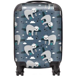 Warren Reed - Designer Sleeping Sloth Pattern Suitcase in Grey Size: Medium Grey Medium Warren Reed - Designer Sleeping Sloth Pattern Suitcase in Grey Size: Medium Grey Medium