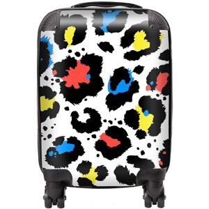 Warren Reed - Designer Coloured Leopard Print Suitcase in Blue Size: Mini Cabin Blue Mini Cabin Warren Reed - Designer Coloured Leopard Print Suitcase in Blue Size: Mini Cabin Blue Mini Cabin
