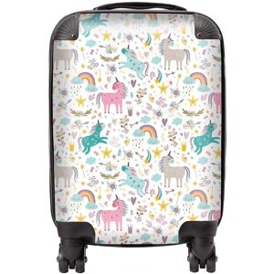 Warren Reed - Designer Unicorn & Rainbows Suitcase in Blue Size: Mini Cabin Blue Mini Cabin Warren Reed - Designer Unicorn & Rainbows Suitcase in Blue Size: Mini Cabin Blue Mini Cabin